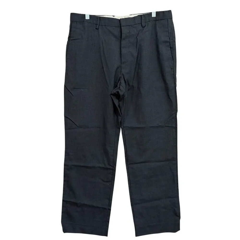 Banana Republic Mens Pants Black Tailored Slim Fit 100% Wool Corpcore 35x30